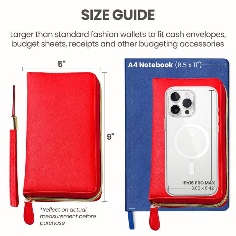 THREE WAY CUT Cash Envelope Wallet All in One Budget System with 12x Tabbed Cash Envelopes, 12x Monthly Budget Cards,1x Yearly budget planner sheet Complete Money Organizer Set for Cash RFID Protection - Image 5